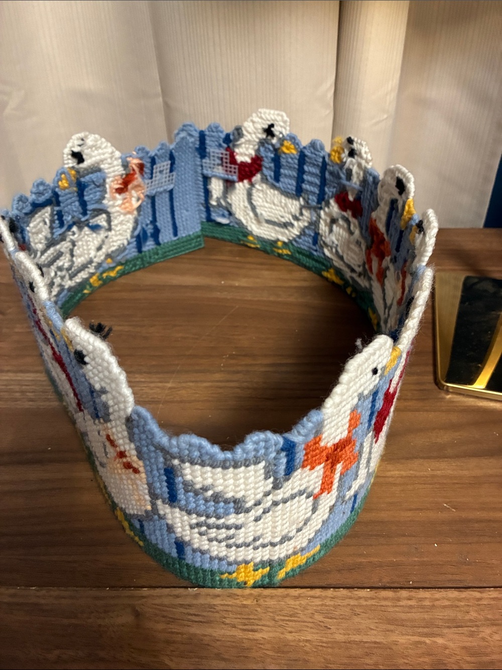 Grandma Core plastic canvas ducks Border Trim in Blue and White 35” long 5” tall - Picture 5 of 9